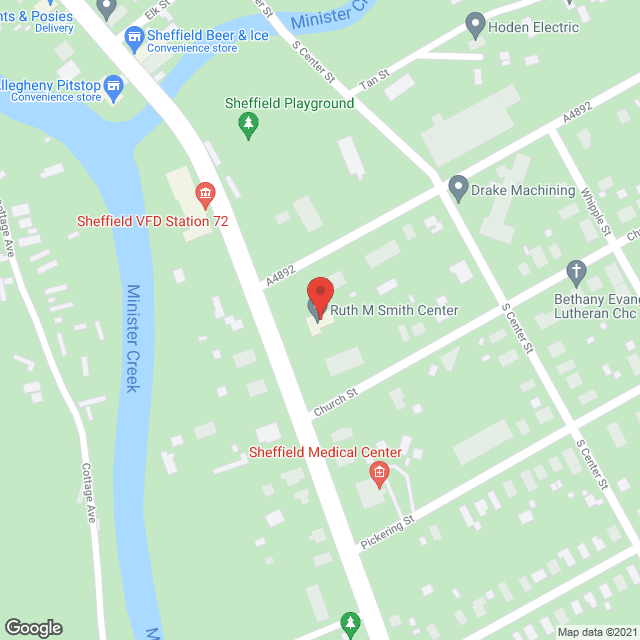Map of the neighborhood around Ruth M Smith Ctr
