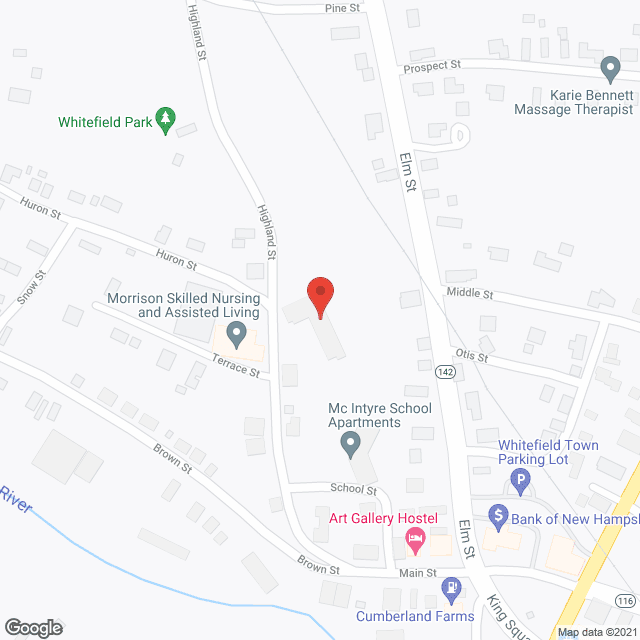 Map of the neighborhood around Highland House