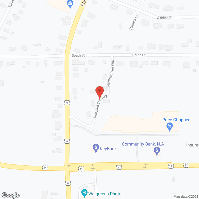 Map of the neighborhood around Northern Tier Housing Dvlpmnt