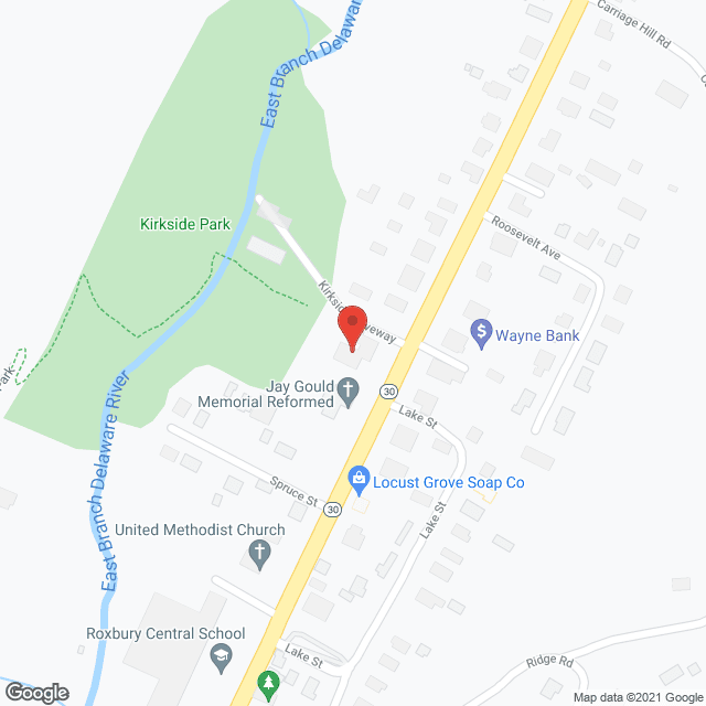 Map of the neighborhood around Kirkside of Roxbury