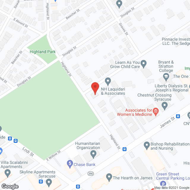 Map of the neighborhood around Highland Home For Adults