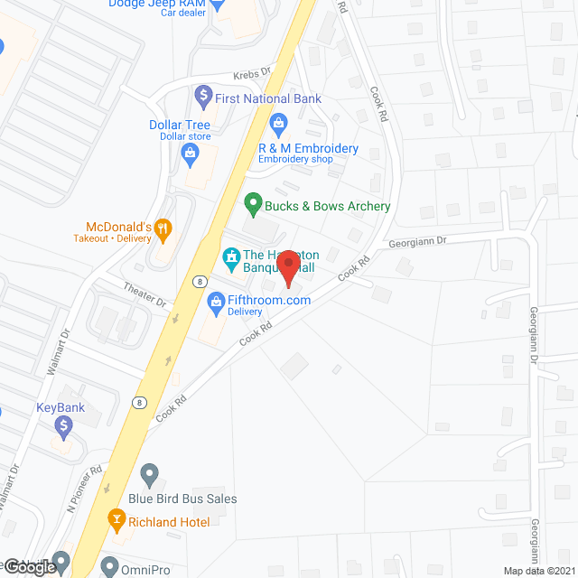 Map of the neighborhood around Shady Oaks Personal Care Home