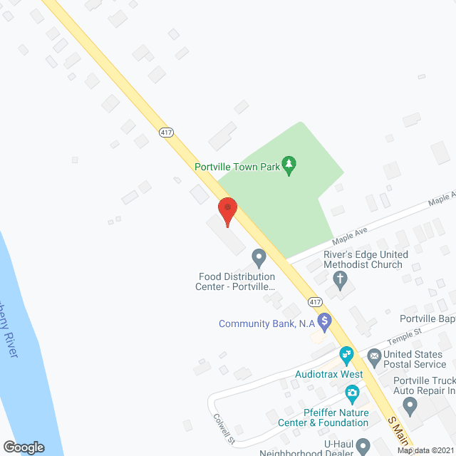 Map of the neighborhood around Portville Manor