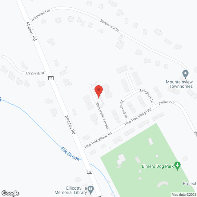 Map of the neighborhood around Ellicottville Terrace Apts