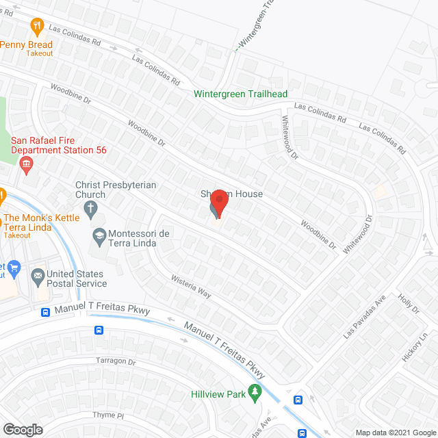 Map of the neighborhood around Shalom House Board and Care