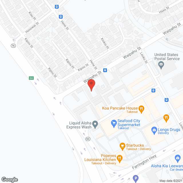 Map of the neighborhood around Waipahu Hall Elderly