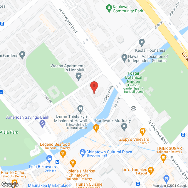 Map of the neighborhood around Kukui Gardens