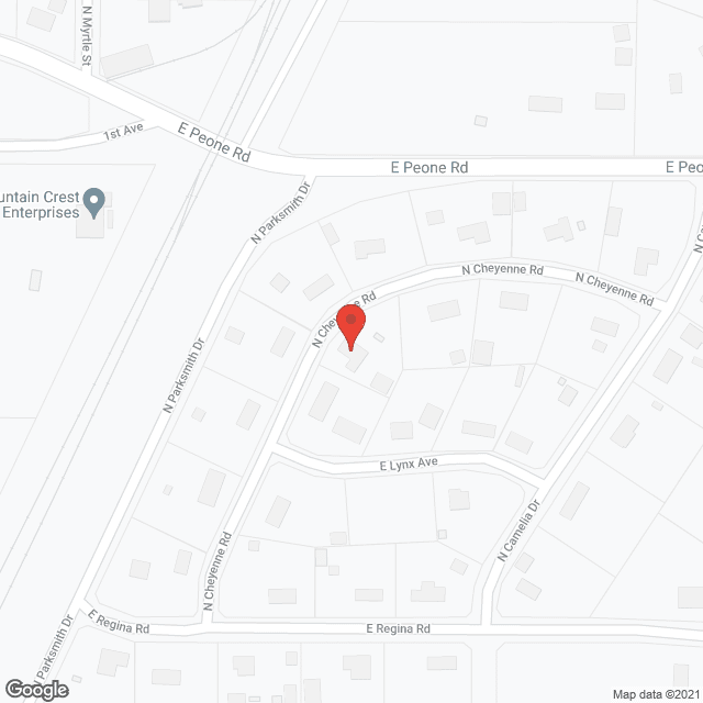 Map of the neighborhood around Sunset Arbor Adult Family Home
