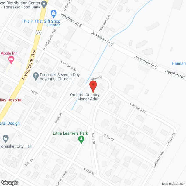 Map of the neighborhood around Orchard Country Manor Adult