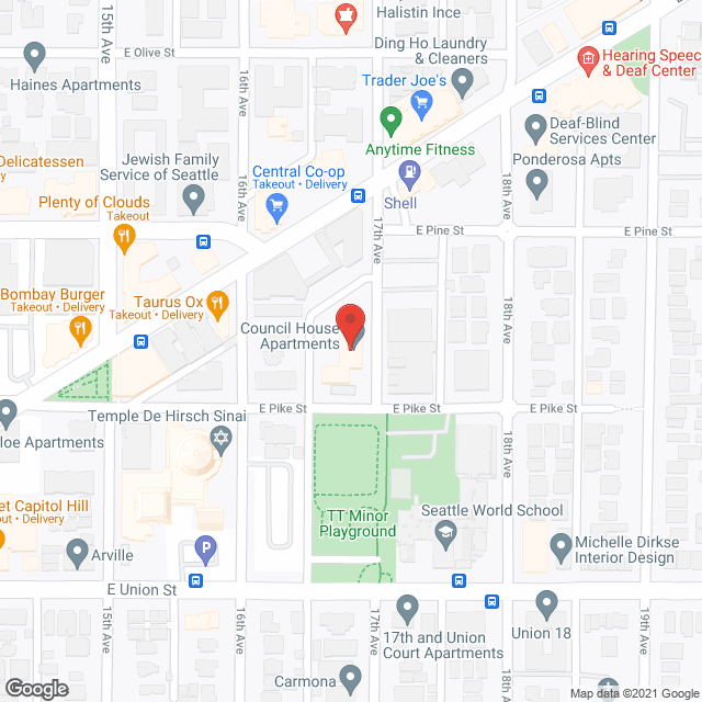 Map of the neighborhood around Council House Retirement Home