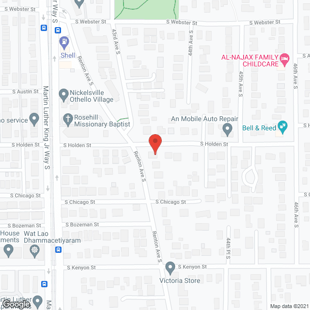 Map of the neighborhood around DJ's Adult Family Home