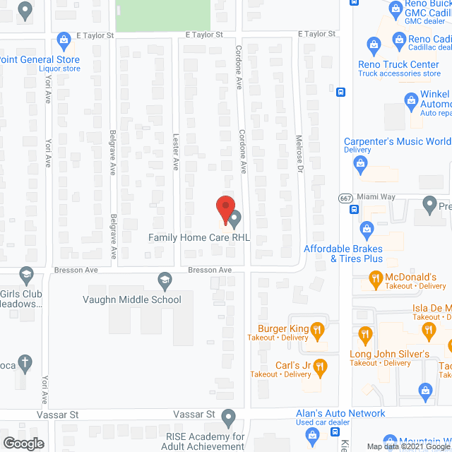 Map of the neighborhood around Family Home Care Rhl