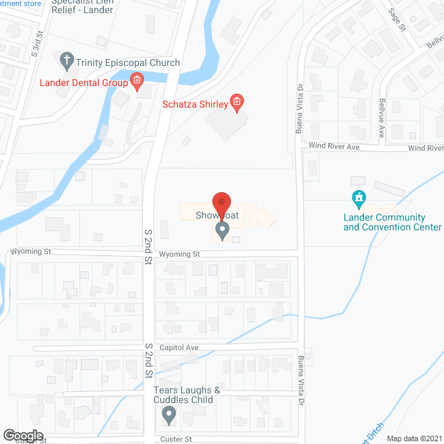 Map of the neighborhood around Showboat Retirement Ctr