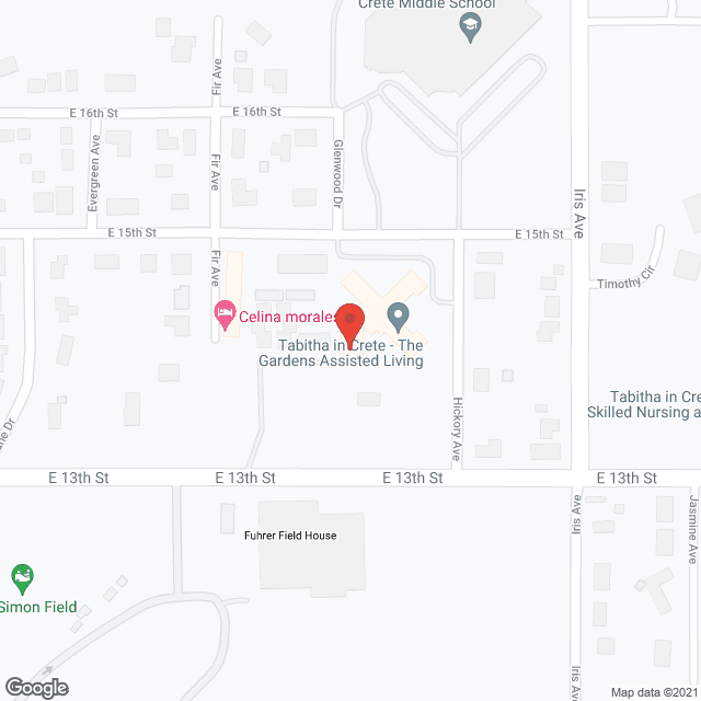 Map of the neighborhood around Garden Square of Crete