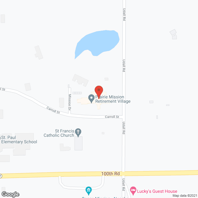Map of the neighborhood around Prairie Mission Retirement Vlg