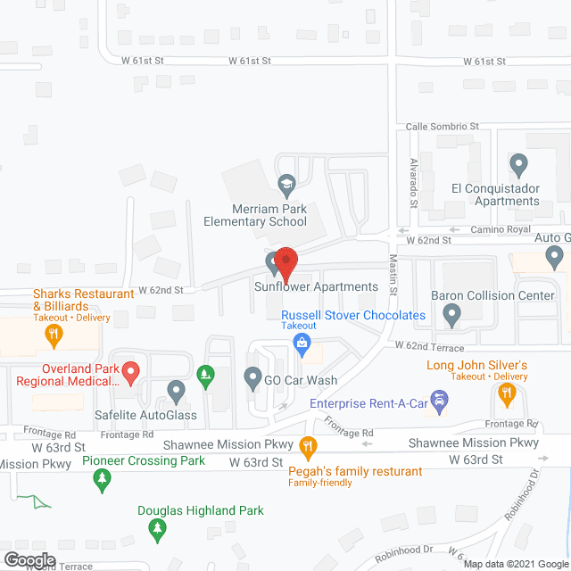 Map of the neighborhood around Sunflower Apartments