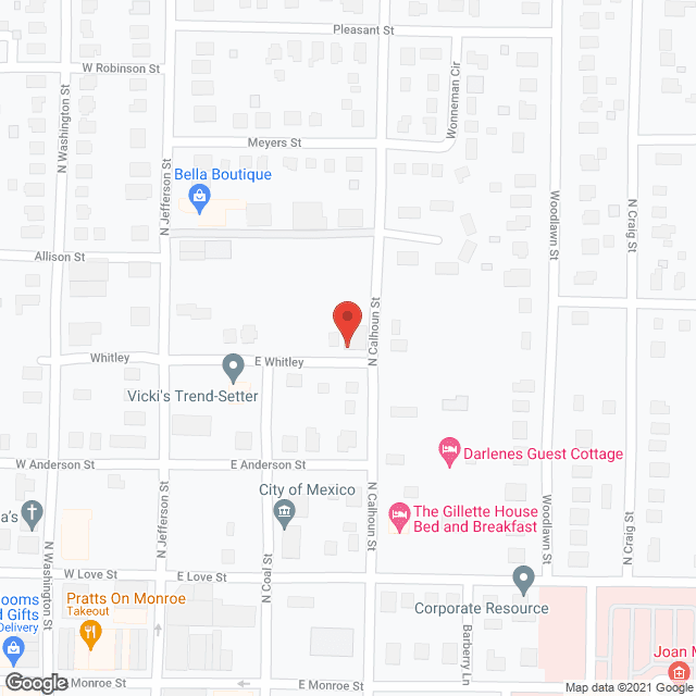 Map of the neighborhood around The Towne House