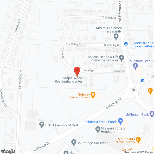 Map of the neighborhood around MapleWood Residential Ctr