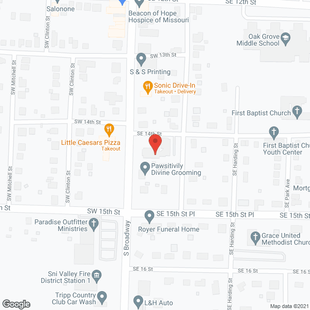 Map of the neighborhood around Oak Grove Manor Apartments
