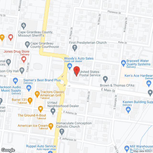 Map of the neighborhood around Monticello House
