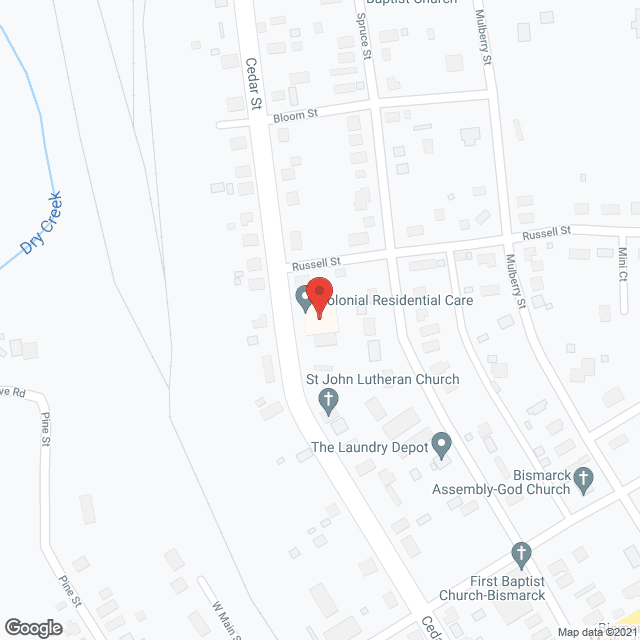 Map of the neighborhood around Colonial Residential Care
