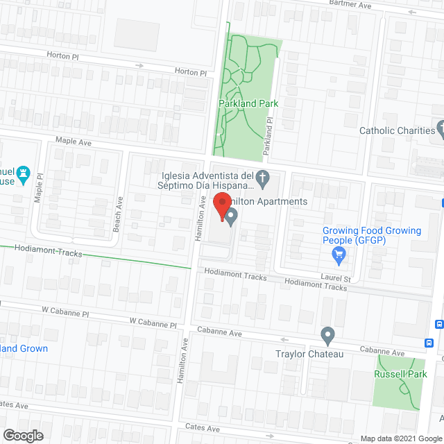 Map of the neighborhood around Hamilton Apartments