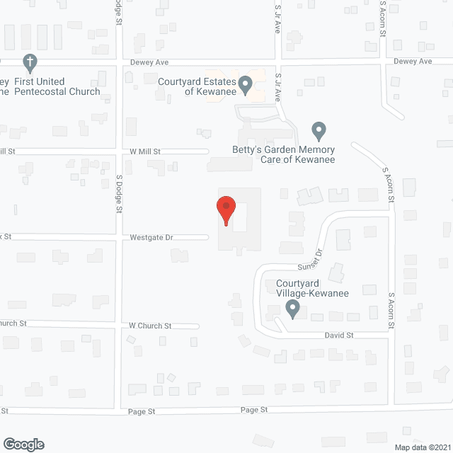 Map of the neighborhood around Courtyard Village of Kewanee