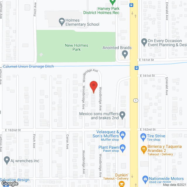 Map of the neighborhood around Woodbridge Homes
