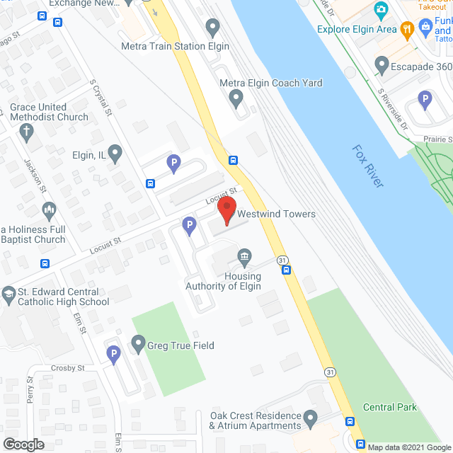 Map of the neighborhood around Westwind Tower