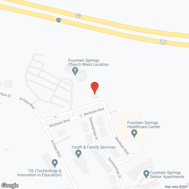 Map of the neighborhood around Fountain Springs Healthcare Center