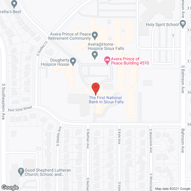 Avera Prince of Peace Retirement Community-Oakwood in google map