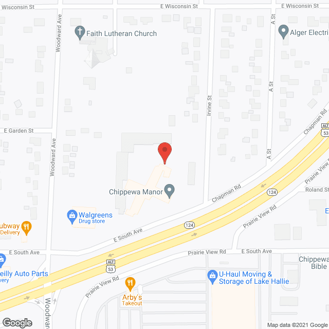 Map of the neighborhood around Chippewa Manor Retirement Ctr