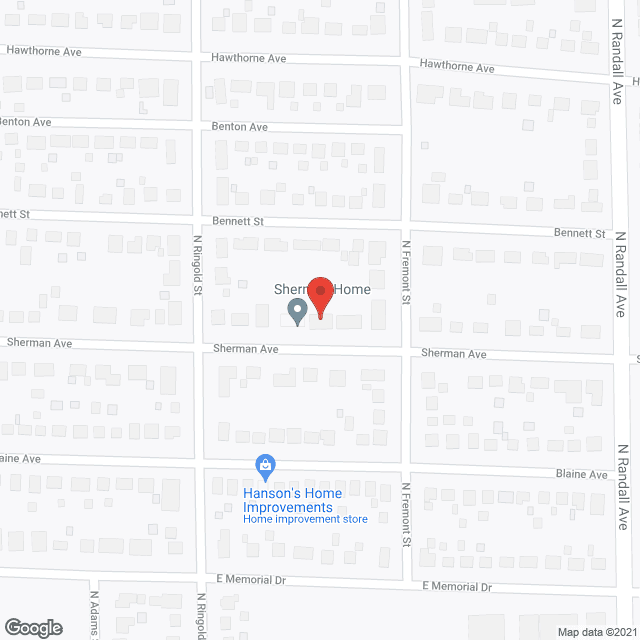 Map of the neighborhood around Sherman Annex