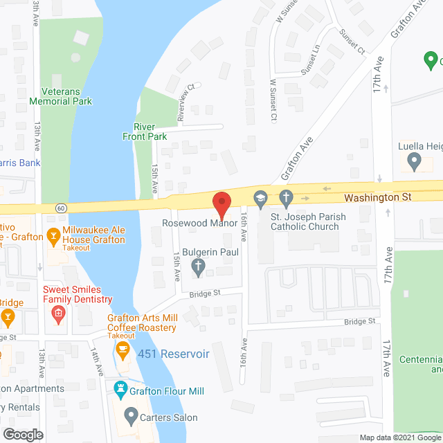 Map of the neighborhood around Rosewood Manor