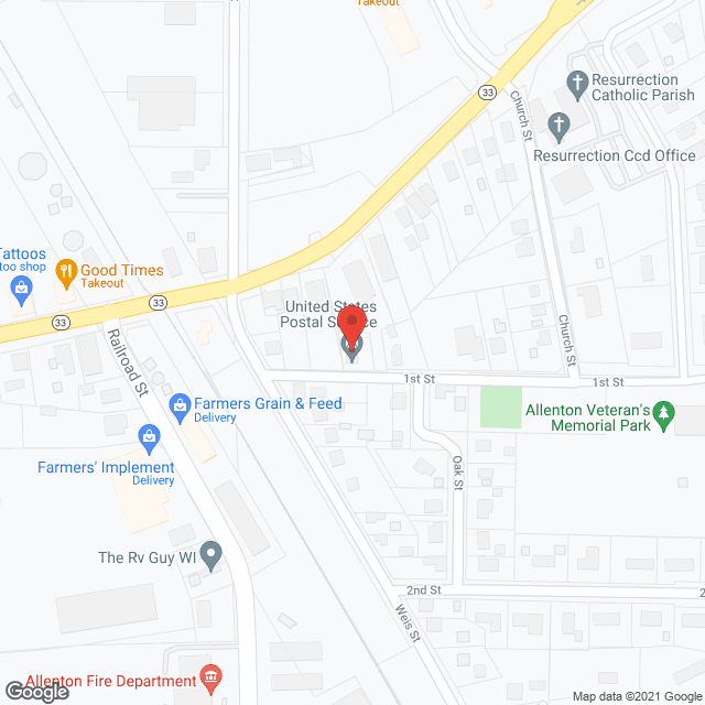 Map of the neighborhood around Sunset Senior Home