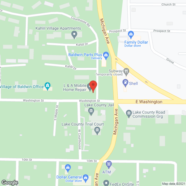 Map of the neighborhood around Oakwood Manor Apartments