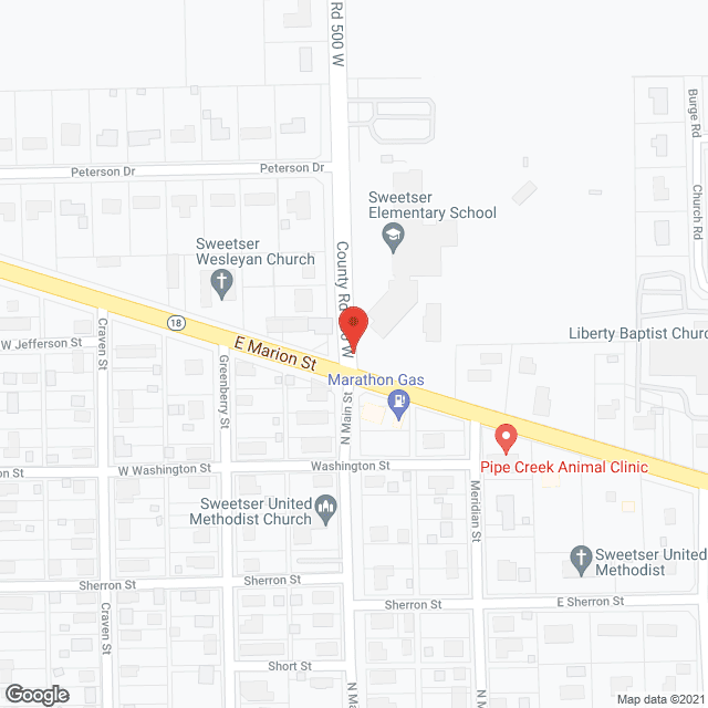 Map of the neighborhood around Suite Living