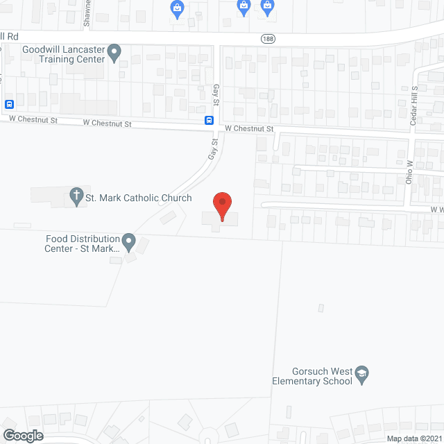Map of the neighborhood around Seton Lancaster