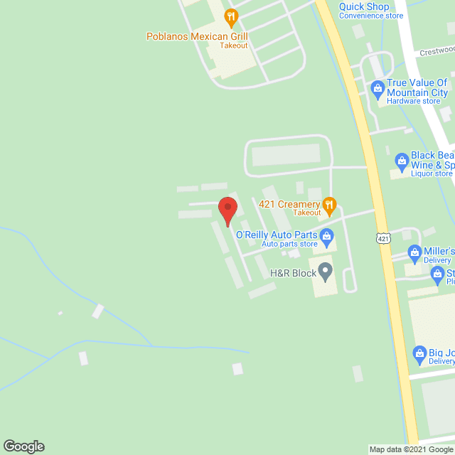 Map of the neighborhood around Village Apts