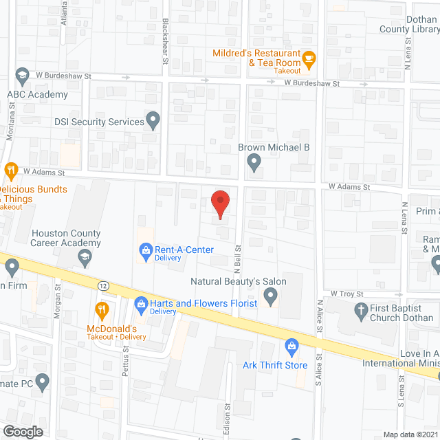 Map of the neighborhood around Big Brothers Home AFH