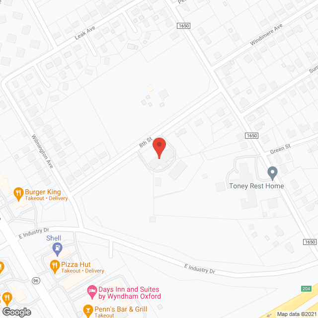 Map of the neighborhood around Whitmore Retirement Ctr