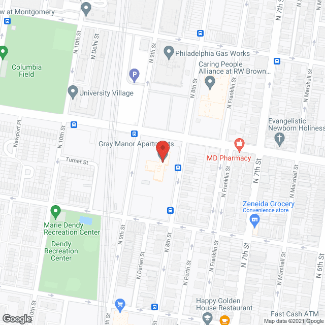 Map of the neighborhood around Gray Manor Apartments