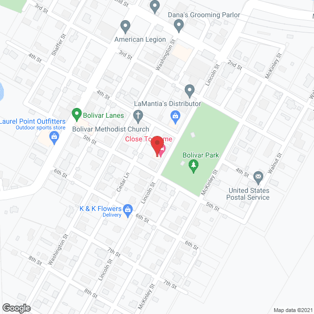 Map of the neighborhood around Close To Home