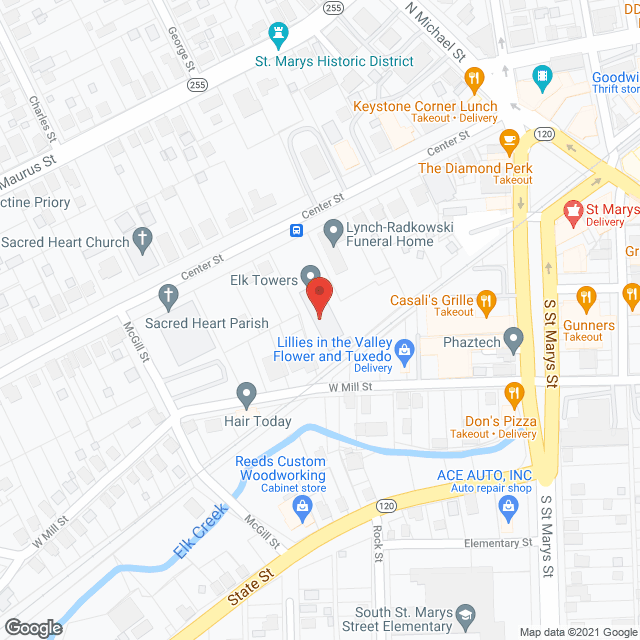 Map of the neighborhood around Elk Towers