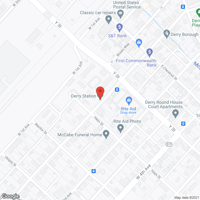 Map of the neighborhood around Derry Station