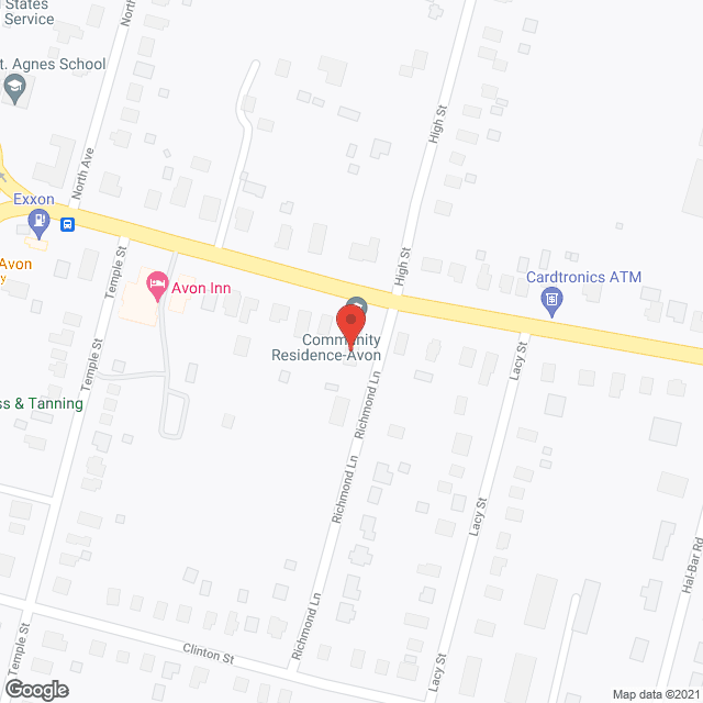 Map of the neighborhood around Community Residence-Avon