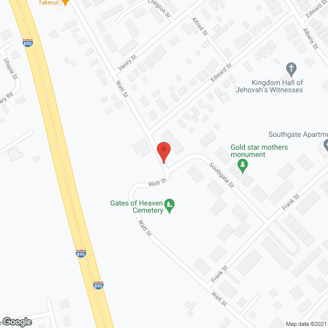 Map of the neighborhood around Southgate Apartments