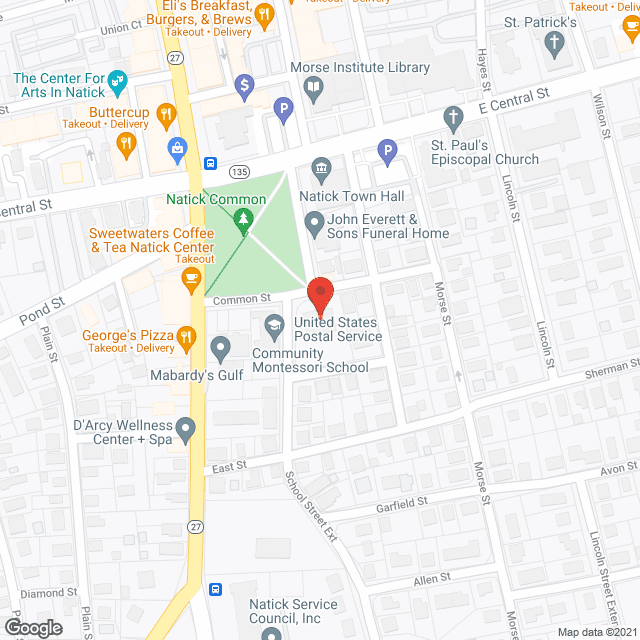 Map of the neighborhood around Natick Center Assoc