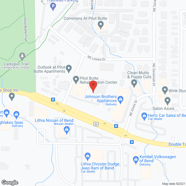 Map of the neighborhood around Pilot Butte Rehabilitation Center
