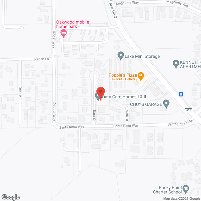 Map of the neighborhood around Dara Care Homes I and II